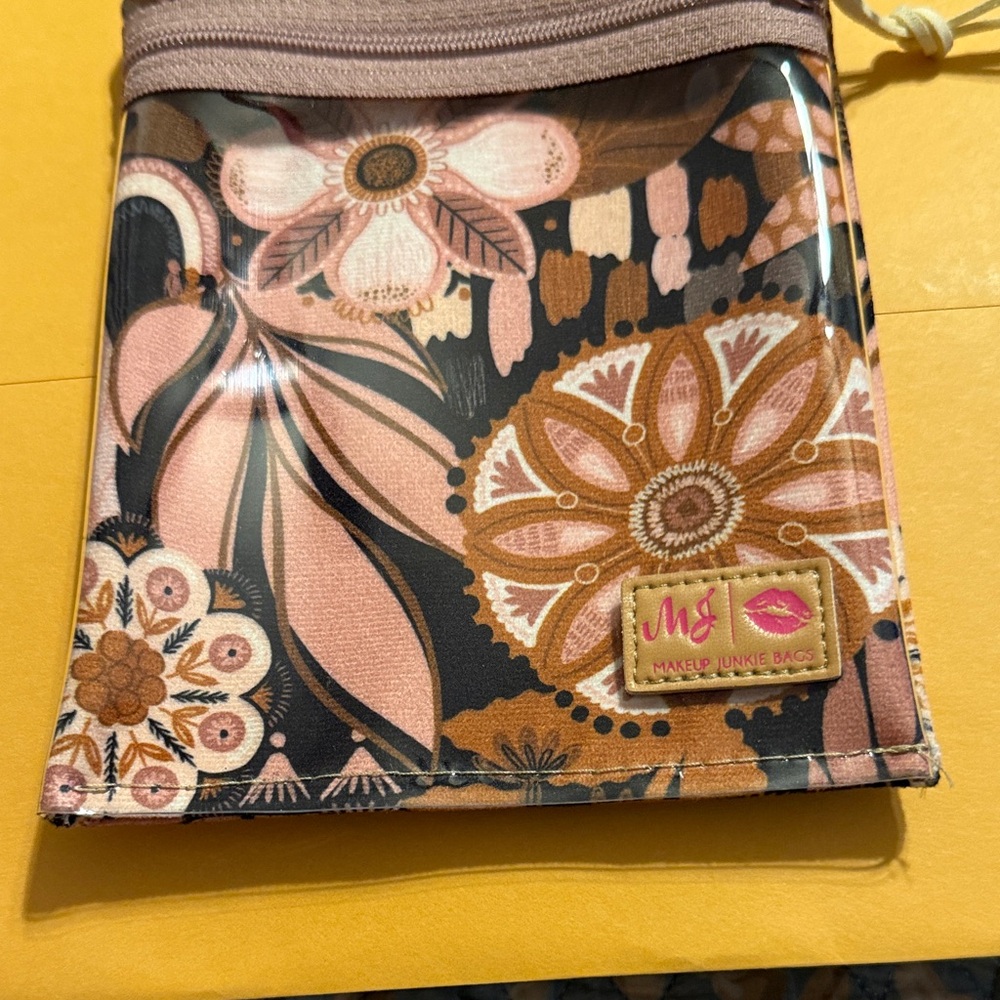 Makeup Junkie Floral Bag - Pink and Brown